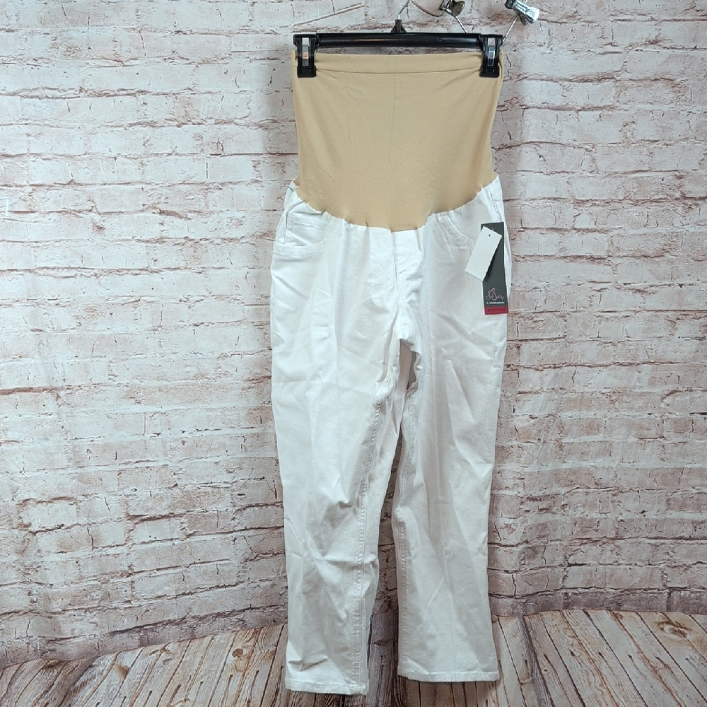 Motherhood  White Straight Leg  Capri Pants Maternity XL New Nwt